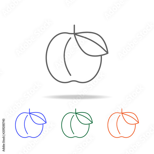Outline Peach icon. Elements of fruits and vegetables in multi colored icons. Premium quality graphic design icon. Simple icon for websites, web design, mobile app