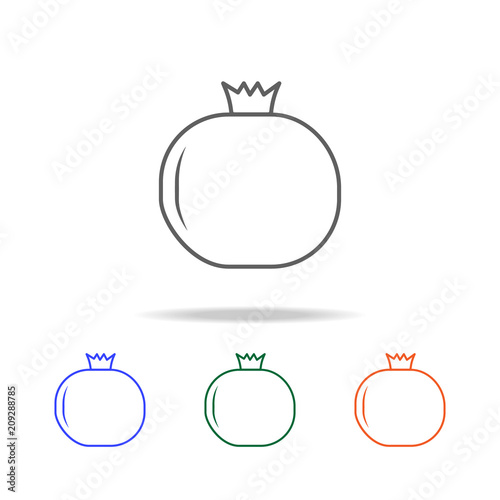 Outline Pomegranate icon. Elements of fruits and vegetables in multi colored icons. Premium quality graphic design icon. Simple icon for websites, web design, mobile app