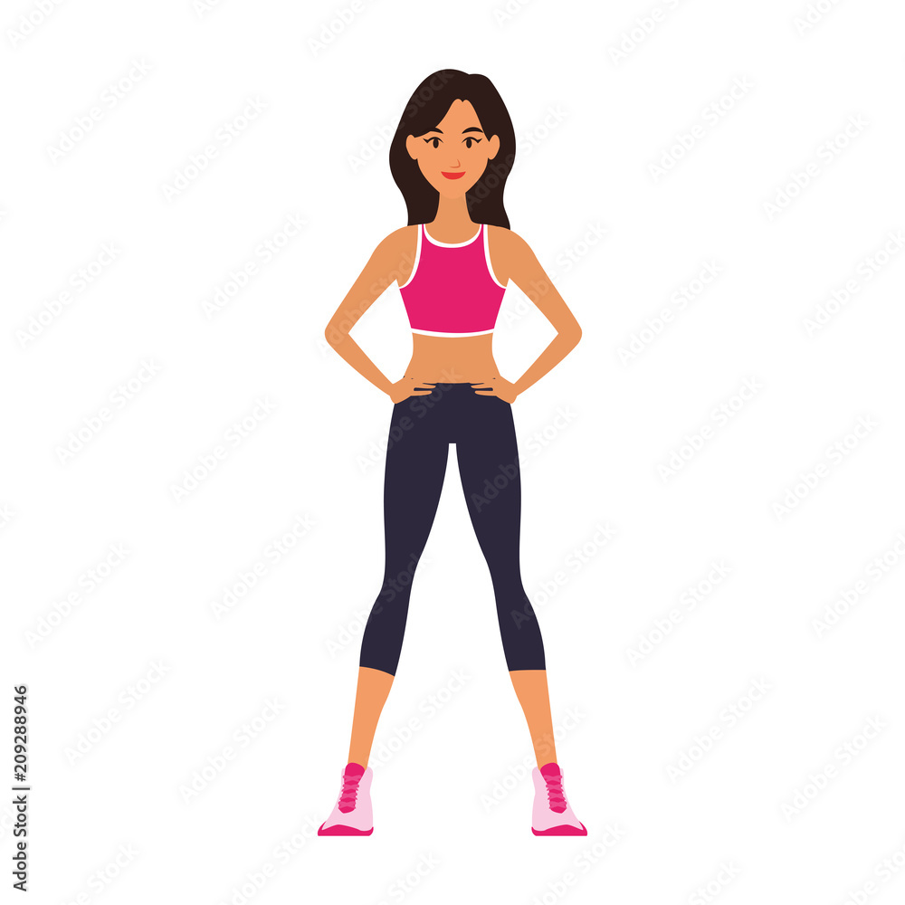 Fitness woman cartoon vector illustration graphic design Fitness woman cartoon vector illustration graphic design