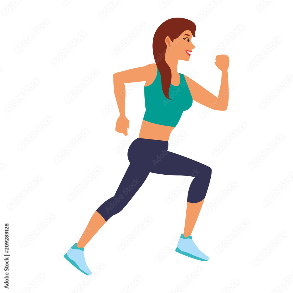 Fitness woman running vector illustration graphic design Fitness woman running vector illustration graphic design