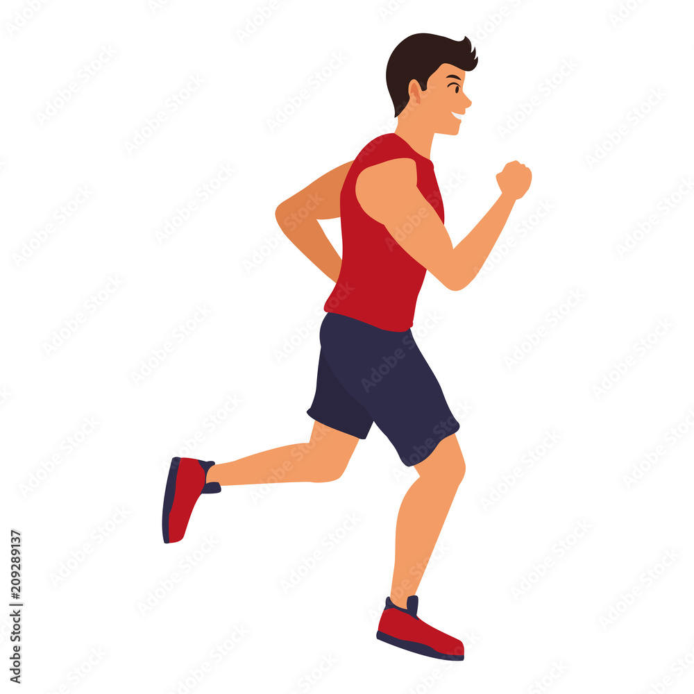 Fitness man running vector illustration graphic design Fitness man running vector illustration graphic design