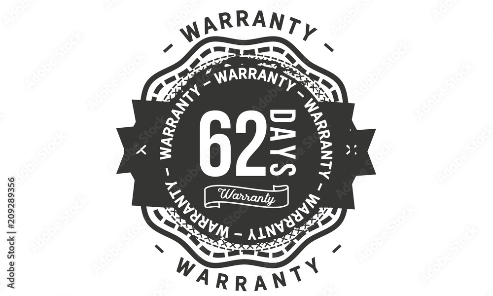 62 days warranty icon stamp 62 days warranty icon stamp