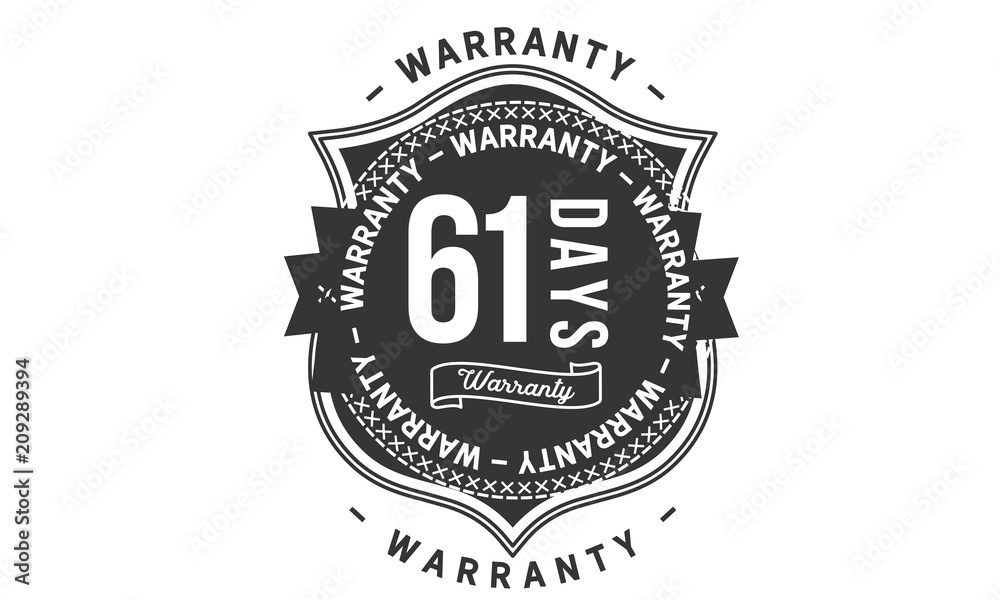61 days warranty icon stamp