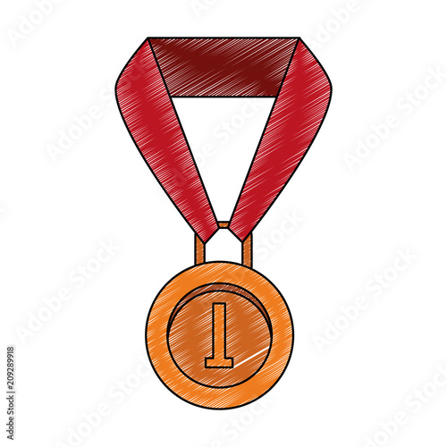 First place medal vector illustration graphic design