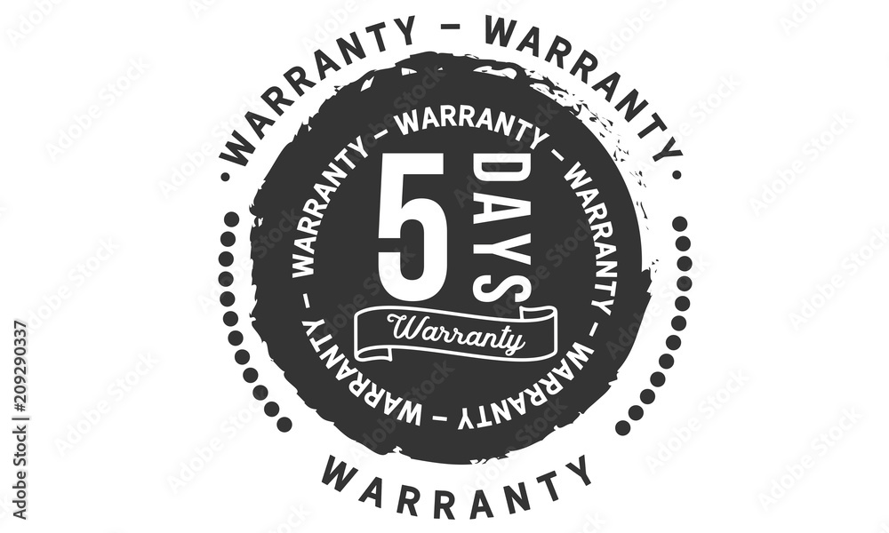 5 days warranty icon stamp