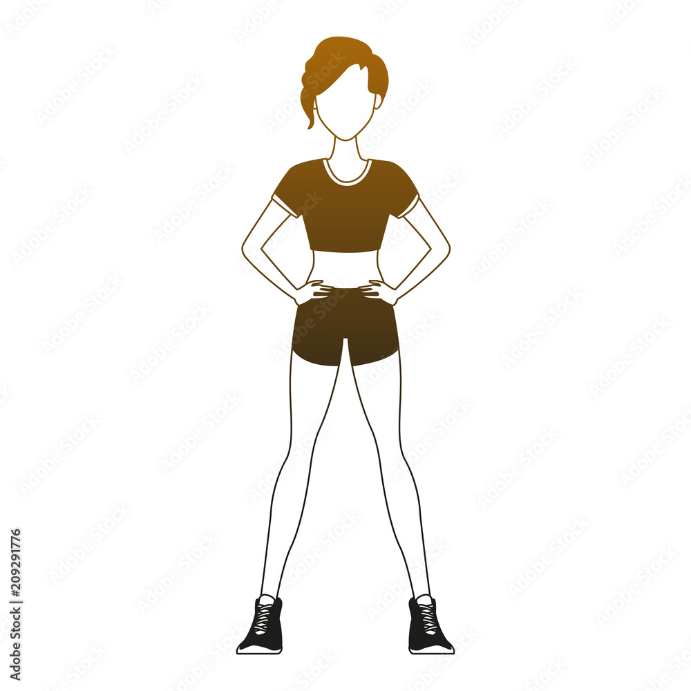 Fitness woman cartoon vector illustration graphic design Fitness woman cartoon vector illustration graphic design