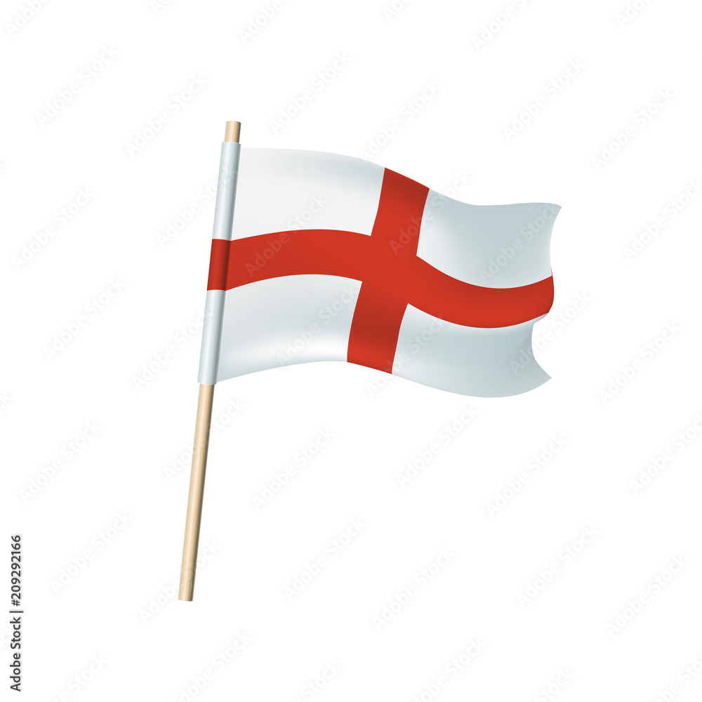 vores hjemme vegne England flag. Red cross on white background Stock Vector | Adobe Stock