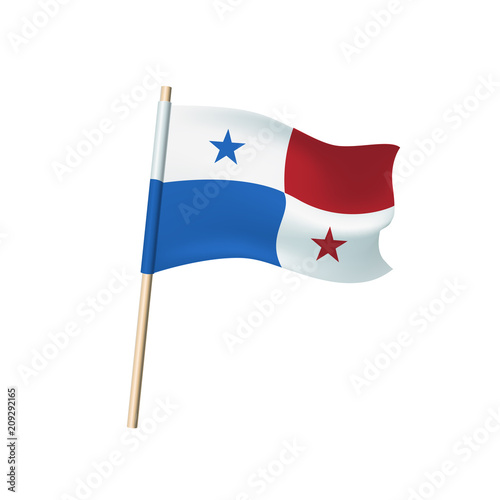 Panama flag on white background