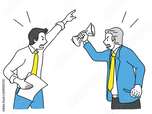 Businessman arguing and fighting