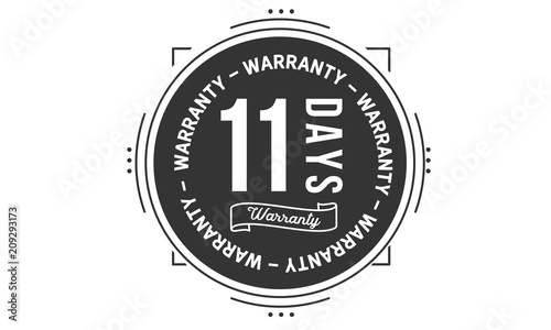 11 days warranty icon stamp