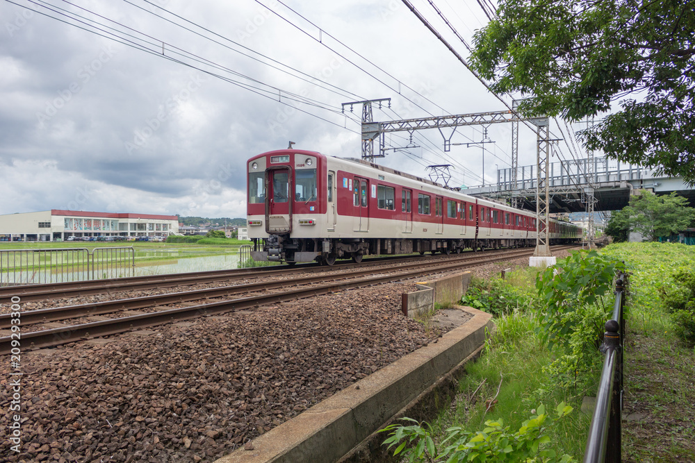 A train running in Japan. Kintetsu train A train running in Japan. Kintetsu train