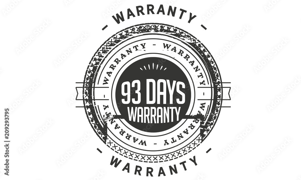 93 days warranty icon stamp