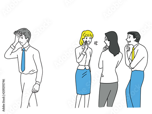 Businessman being bullying office workers