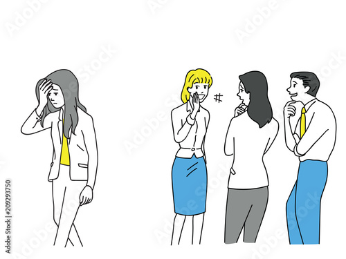 Businesswoman being bullying office workers