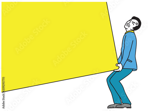 Businessman pull up heavy burden