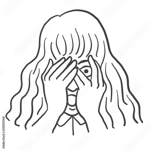 peeking woman eye