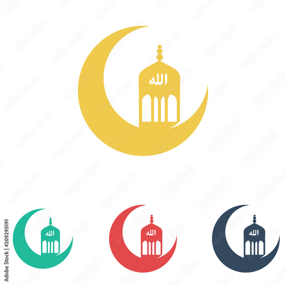 Crescent Moon and Lantern Muslim Islamic Symbol Crescent Moon and Lantern Muslim Islamic Symbol