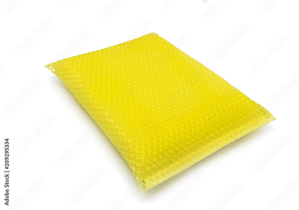 Dish washer sponge net isolated Dish washer sponge net isolated
