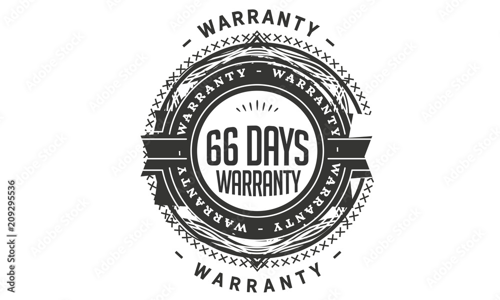 66 days warranty icon stamp