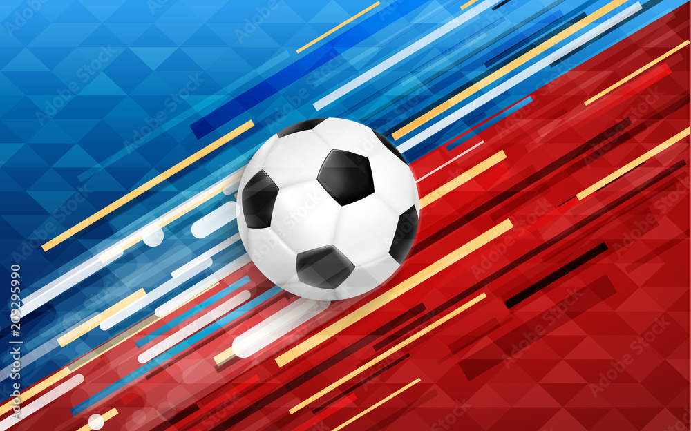 Naklejka Sport event web banner with soccer ball