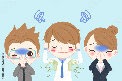 businessman with body odor problem