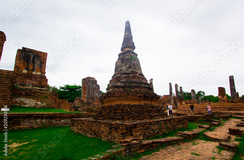AYUTTHAYA  THAILAND - 10 June 2018 - The ruins of the old temple in Ayutthaya historical park  Ayutthaya  Thailand.