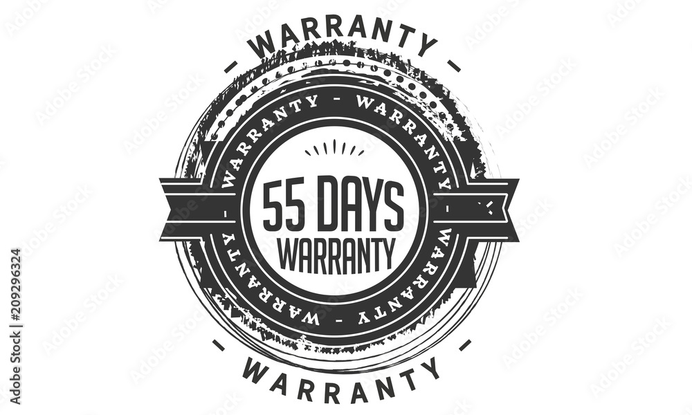 55 days warranty icon stamp