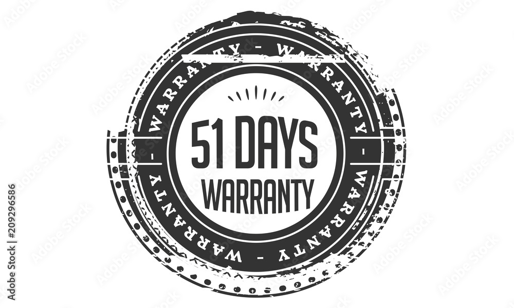 51 days warranty icon stamp