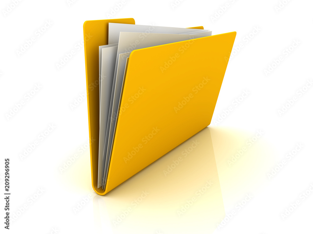 Folder with paper out