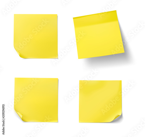 Set of stick notes. Vector illustration isolated on white background. Can be use for your design, presentation, promo, adv. EPS10.