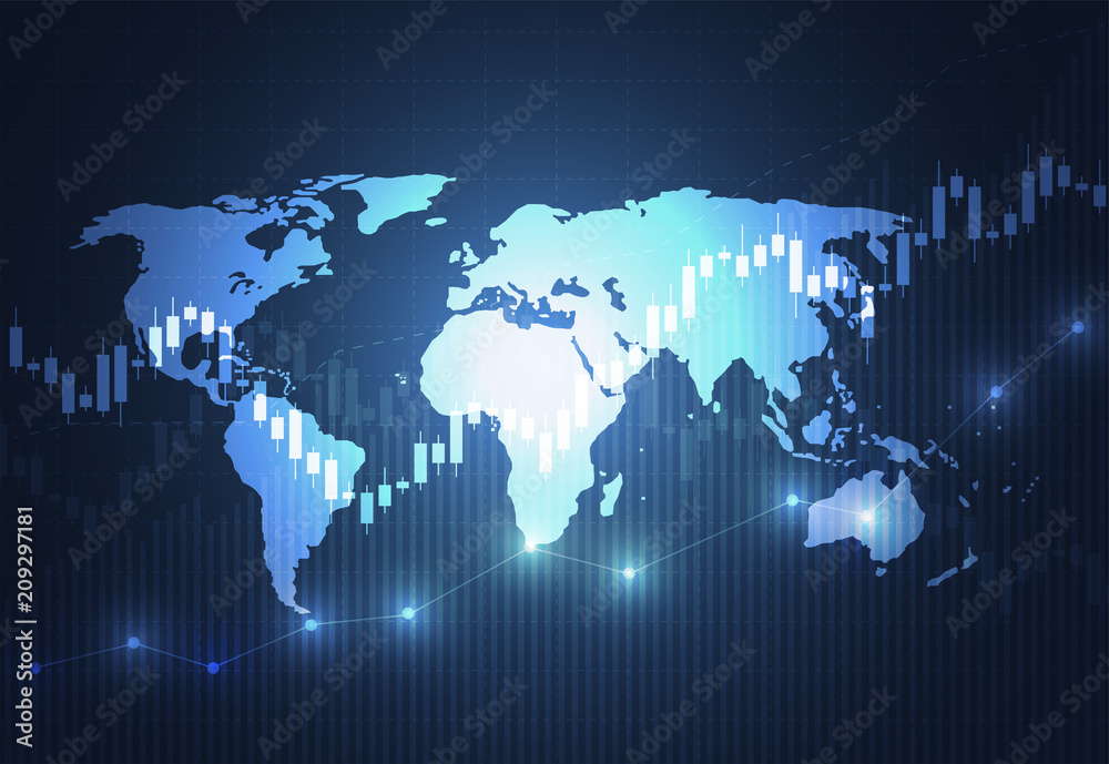 Business candle stick graph chart of stock market investment trading on dark background design. Bullish point, Trend of graph. Vector illustration Business candle stick graph chart of stock market investment trading on dark background design. Bullish point, Trend of graph. Vector illustration