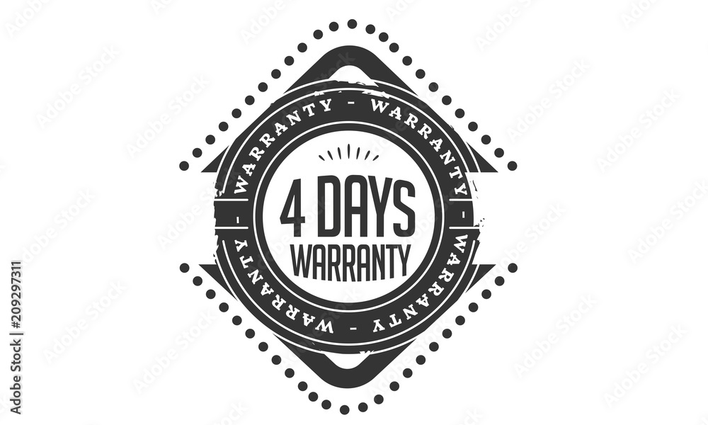 Fototapeta premium 4 days warranty icon stamp