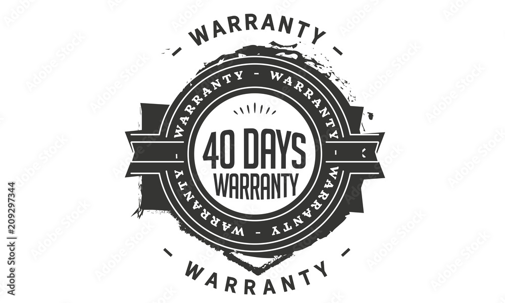 40 days warranty icon stamp