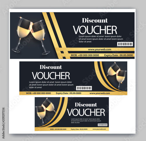 Discount coupon set for bar, pub or beverage point.