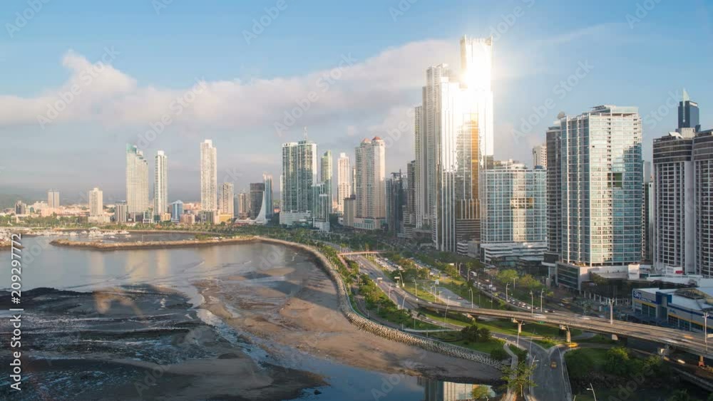 City skyline at sunrise, Panama City, Panama, Central America City skyline at sunrise, Panama City, Panama, Central America
