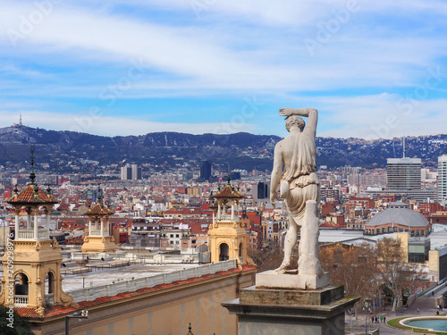 Photo taken in Barcelona, Spain on March 20, 2018. Barcelona view from Montjuic castle © Kiril