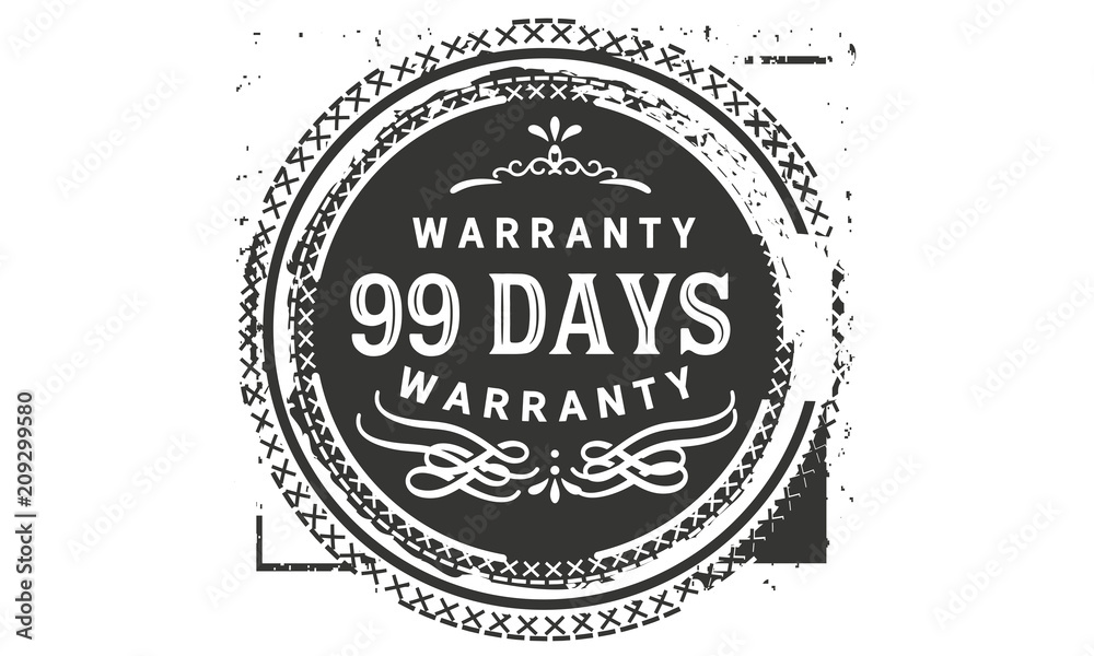 99 days warranty icon stamp