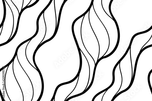 Vector floral background of drawn lines