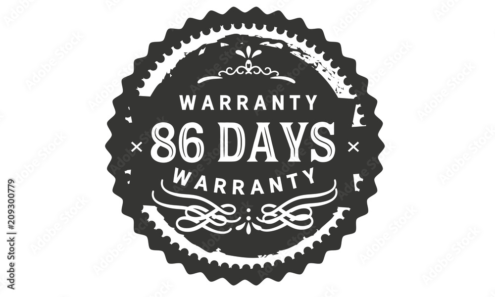 86 days warranty icon stamp
