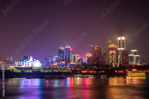 Night view of chongqing city