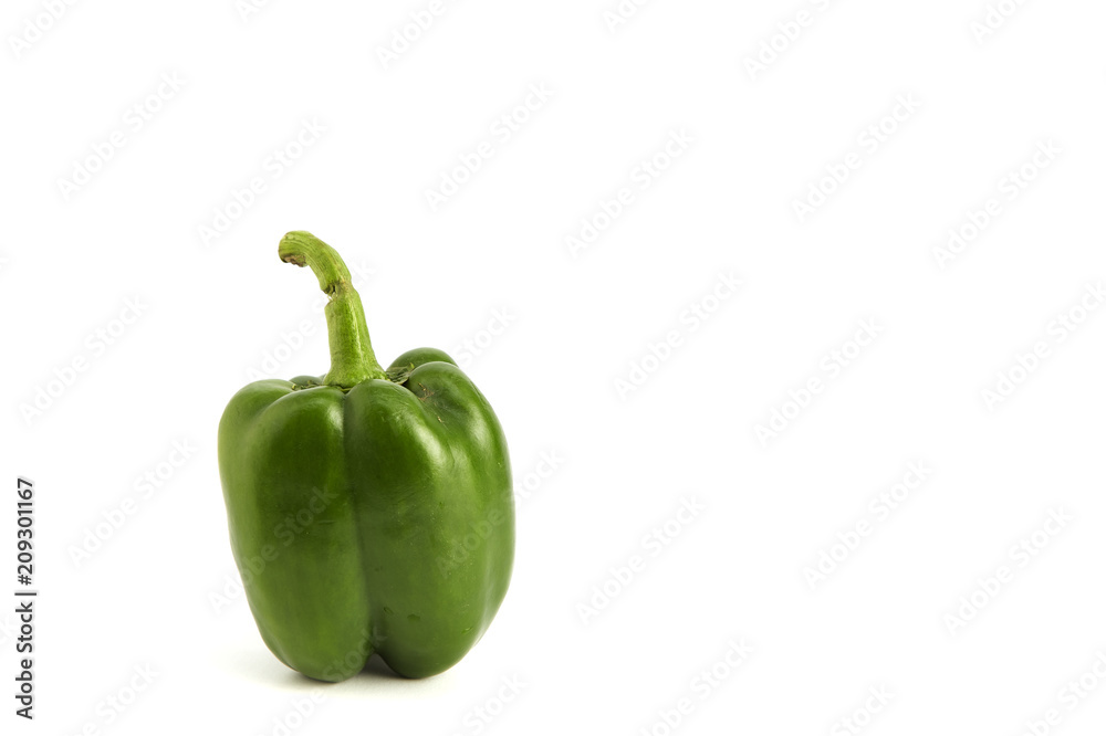 green bell pepper on white background green bell pepper on white background