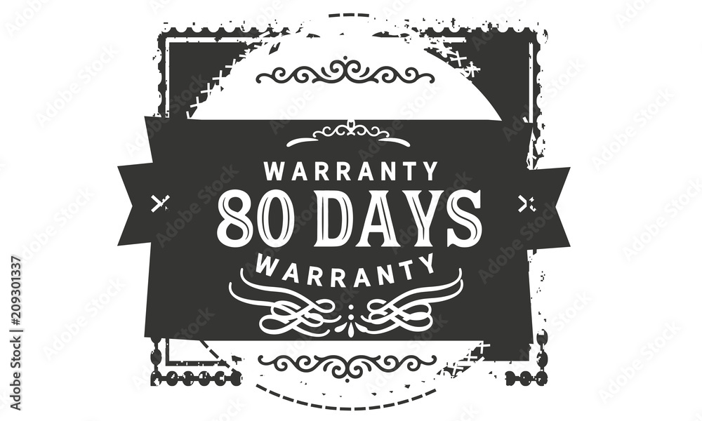 80 days warranty icon stamp