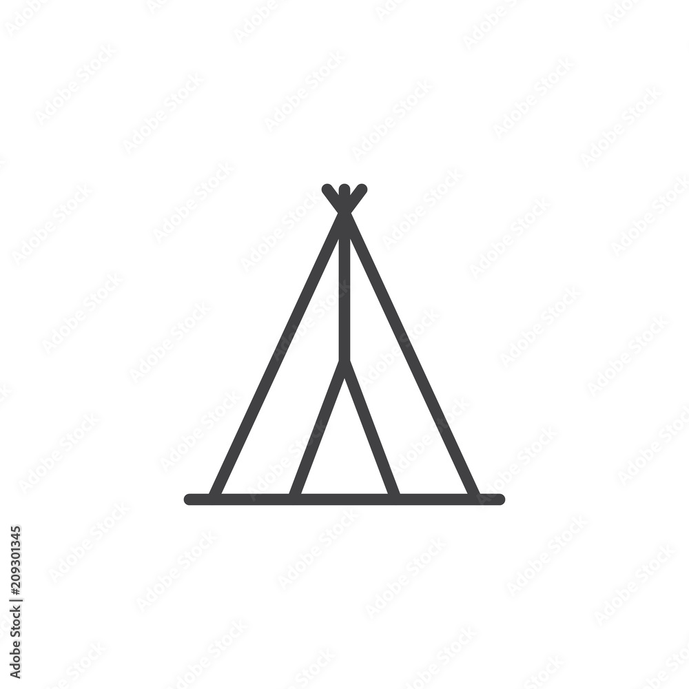 Indian tepee outline icon. linear style sign for mobile concept and web design. Wigwam simple line vector icon. Symbol, logo illustration. Pixel perfect vector graphics Indian tepee outline icon. linear style sign for mobile concept and web design. Wigwam simple line vector icon. Symbol, logo illustration. Pixel perfect vector graphics