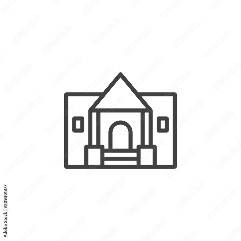 Museum building outline icon. linear style sign for mobile concept and web design. Historical museum simple line vector icon. Symbol, logo illustration. Pixel perfect vector graphics Museum building outline icon. linear style sign for mobile concept and web design. Historical museum simple line vector icon. Symbol, logo illustration. Pixel perfect vector graphics