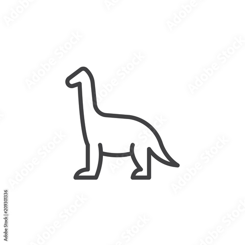 Dinosaur outline icon. linear style sign for mobile concept and web design. Brachiosaurus simple line vector icon. Symbol  logo illustration. Pixel perfect vector graphics