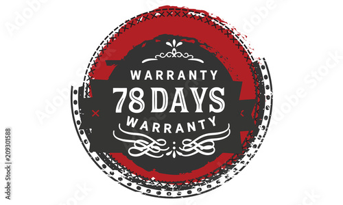 78 days warranty icon stamp