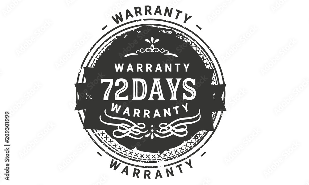72 days warranty icon stamp
