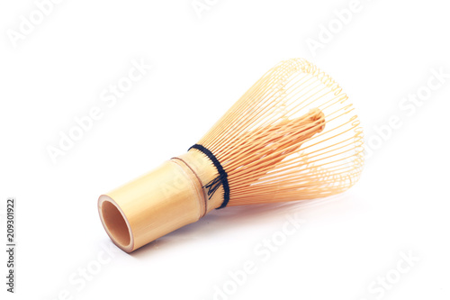 Bamboo whisk on the white background