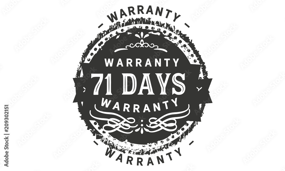 Fototapeta premium 71 days warranty icon stamp