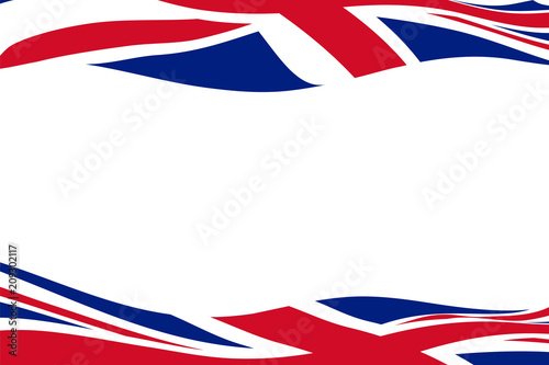 Frame template with waving United Kingdom flags